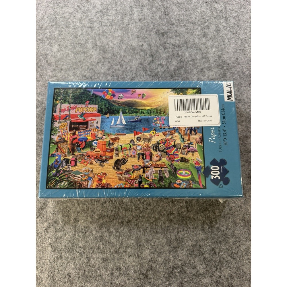 MULIC Resort Campsite 300 Piece Jigsaw Puzzle Lake Animals NEW Factory Sealed